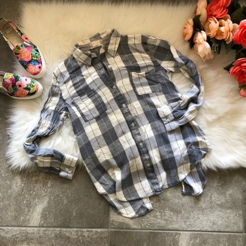 Altar'd State Plaid Flowy Top Fall Lightweight